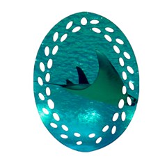 Manta Ray 1 Ornament (oval Filigree) by trendistuff