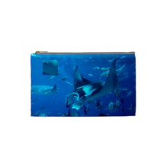 Manta Ray 2 Cosmetic Bag (small)  by trendistuff