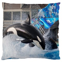 Orca 1 Large Flano Cushion Case (two Sides) by trendistuff