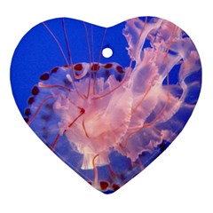 Purple Jellyfish Heart Ornament (two Sides) by trendistuff