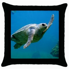 Sea Turtle 2 Throw Pillow Case (black) by trendistuff