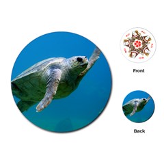 Sea Turtle 2 Playing Cards (round)  by trendistuff