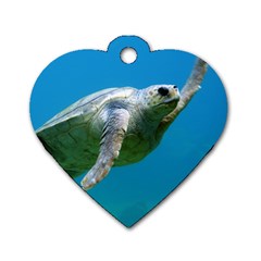 Sea Turtle 2 Dog Tag Heart (two Sides) by trendistuff