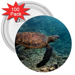 Sea Turtle 3 3  Buttons (100 Pack)  by trendistuff