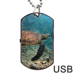 Sea Turtle 3 Dog Tag Usb Flash (one Side) by trendistuff