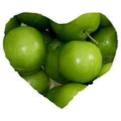 Apples 4 Large 19  Premium Flano Heart Shape Cushions by trendistuff
