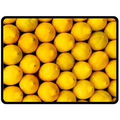 Lemons 2 Double Sided Fleece Blanket (large)  by trendistuff