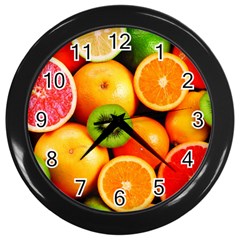 Mixed Fruit 1 Wall Clocks (black) by trendistuff