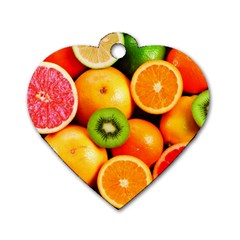 Mixed Fruit 1 Dog Tag Heart (one Side) by trendistuff