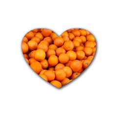 Oranges 3 Rubber Coaster (heart)  by trendistuff