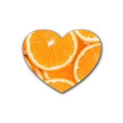 Oranges 4 Rubber Coaster (heart)  by trendistuff