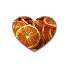 Oranges 5 Rubber Coaster (heart)  by trendistuff