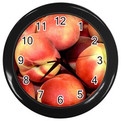 Peaches 1 Wall Clocks (black) by trendistuff