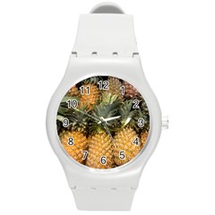 Pineapple 1 Round Plastic Sport Watch (m) by trendistuff