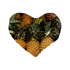 Pineapple 1 Standard 16  Premium Flano Heart Shape Cushions by trendistuff