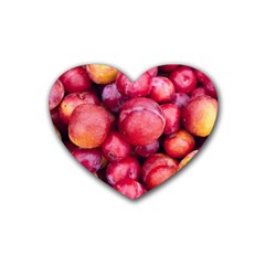 Plums 1 Rubber Coaster (heart)  by trendistuff