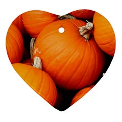 Pumpkins 1 Heart Ornament (two Sides) by trendistuff