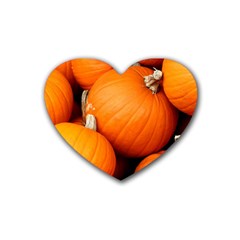 Pumpkins 1 Rubber Coaster (heart)  by trendistuff