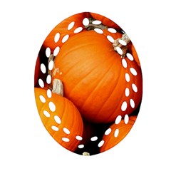 Pumpkins 1 Oval Filigree Ornament (two Sides)