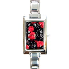 Raspberries 1 Rectangle Italian Charm Watch by trendistuff