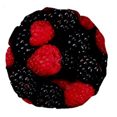 Raspberries 1 Large 18  Premium Round Cushions