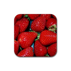 Strawberries 3 Rubber Coaster (square) 