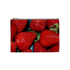 Strawberries 3 Cosmetic Bag (medium)  by trendistuff