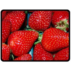 Strawberries 3 Double Sided Fleece Blanket (large)  by trendistuff