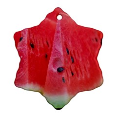 Watermelon 1 Snowflake Ornament (two Sides) by trendistuff