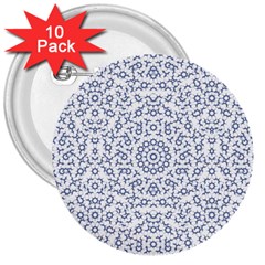 Radial Mandala Ornate Pattern 3  Buttons (10 Pack)  by dflcprints
