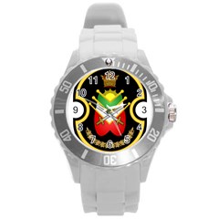 Shield Of The Imperial Iranian Ground Force Round Plastic Sport Watch (l)