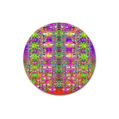 Flower Wall With Wonderful Colors And Bloom Magnet 3  (round) by pepitasart