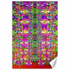 Flower Wall With Wonderful Colors And Bloom Canvas 24  X 36  by pepitasart