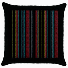 Multicolored Dark Stripes Pattern Throw Pillow Case (black)