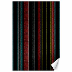 Multicolored Dark Stripes Pattern Canvas 12  X 18   by dflcprints