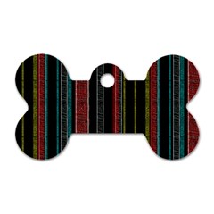 Multicolored Dark Stripes Pattern Dog Tag Bone (two Sides) by dflcprints