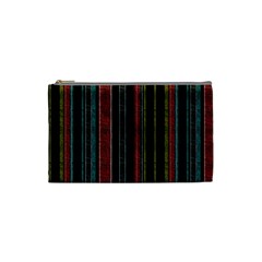 Multicolored Dark Stripes Pattern Cosmetic Bag (small)  by dflcprints