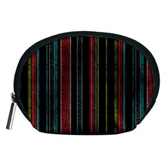 Multicolored Dark Stripes Pattern Accessory Pouches (medium)  by dflcprints