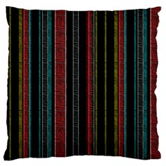 Multicolored Dark Stripes Pattern Large Flano Cushion Case (two Sides) by dflcprints