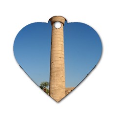 Temple Of Karnak Luxor Egypt  Dog Tag Heart (two Sides) by StarvingArtisan