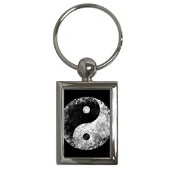 Grunge Yin Yang Key Chains (rectangle)  by Valentinaart