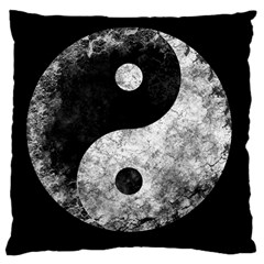 Grunge Yin Yang Large Cushion Case (two Sides) by Valentinaart