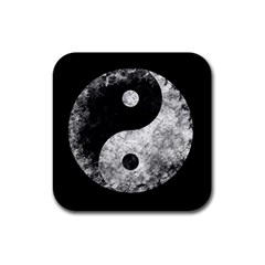 Grunge Yin Yang Rubber Square Coaster (4 Pack) 