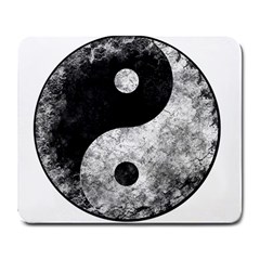 Grunge Yin Yang Large Mousepads by Valentinaart