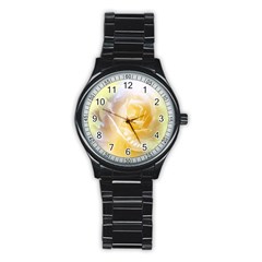 Beautiful Yellow Rose Stainless Steel Round Watch by FantasyWorld7