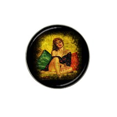 Pin Up Girl  Hat Clip Ball Marker by Valentinaart