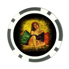 Pin Up Girl  Poker Chip Card Guard