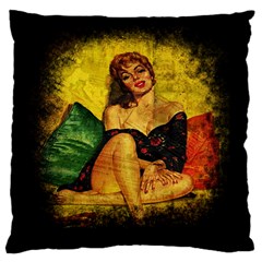 Pin Up Girl  Large Cushion Case (two Sides) by Valentinaart