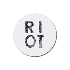 Riot Rubber Round Coaster (4 Pack)  by Valentinaart