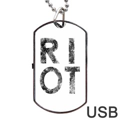 Riot Dog Tag Usb Flash (one Side) by Valentinaart